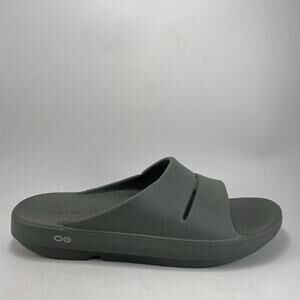Oofos Ooahh Slide Sandals Mens Size 13 Green Comfort Recovery Relax Shoes